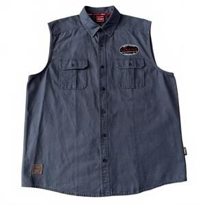 Indian Motorcycle Mens Sleeveless Canvas Gray Shirt Size XL